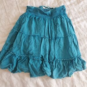 Blue Tiered Smocked Mini Skirt Womens Small Lucky &Coco